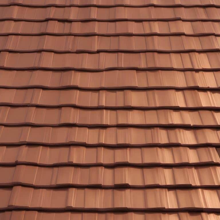 Eine Nahaufnahme einer braunen Dacheindeckung.